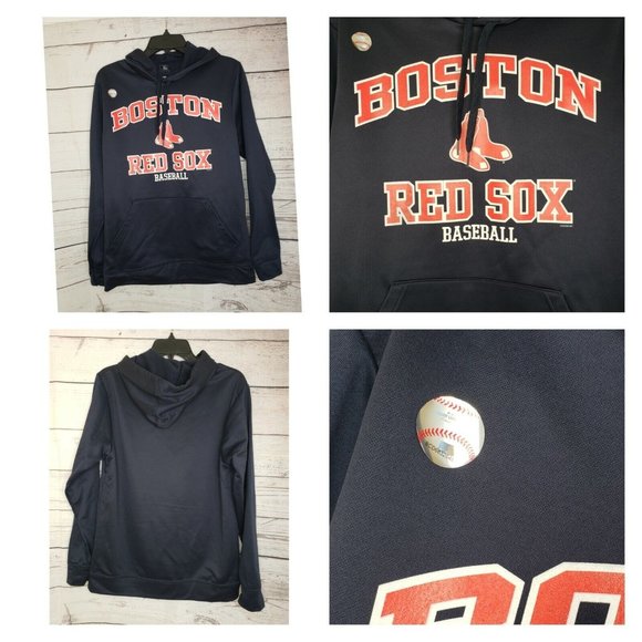 Boston Red Sox Genuine Merchandise Small Pullover Hooded Sweatshirt Blue - Picture 3 of 7